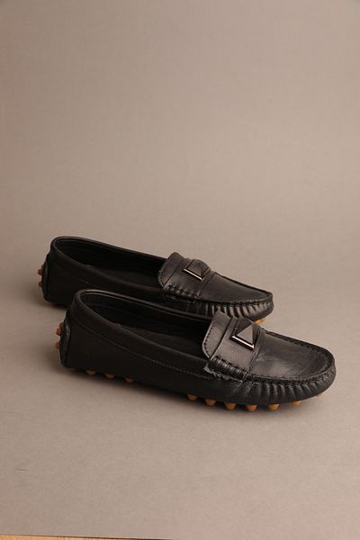 Gondol Loafer clasic de damă din piele naturală neagră 37 TTX.727
