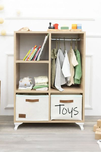 mordesign Toys Embroidered Closet Organizer, Baby Supplies Storage, Scotch Series, Beige