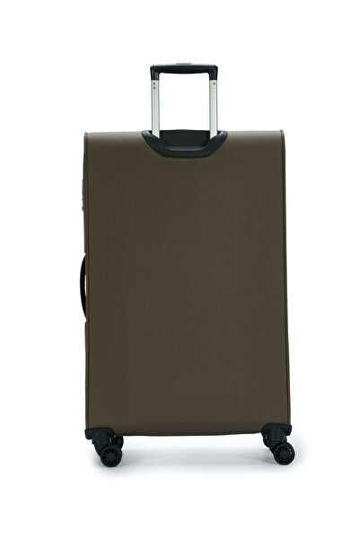Pierre Cardin 4200 BÜYÜK BOY Ultra Light Hafif Lüx Kumaş Tekerlekli Valiz KAHVERENGİ