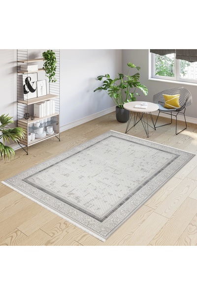 HBC Galata Yumuşak Dokulu Modern Desen Gri Oturma Odası Salon Mutfak Genç Odası Halısı