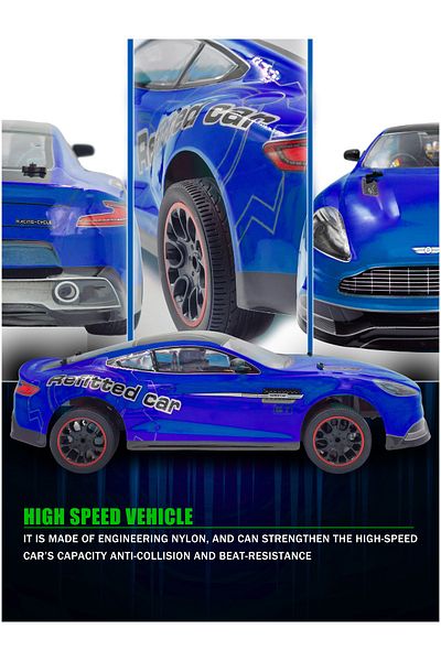 ESD 1:10 Scale High-Speed 4x4 Drift RC Vehicle 27 MHz with LED Wheels With Rechargeable Battery