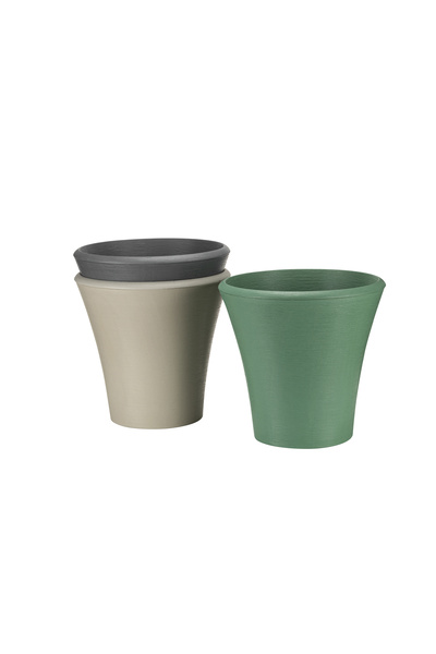 Genel Markalar Begonvil 38 Cm Yeşil Yuvarlak 23 Litre Plastik Saksı Drenaj Iz...