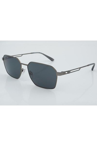Emporio Armani Man Rectangle Sunglasses- Ea 2140 - Lense Size:57mm - Matte Gunmetal