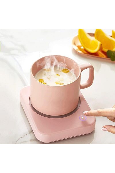 fulina Adjustable Coffee Warmer,3 temperature settings,Automatic Shut-off, Splash-proof Heating Plate,Pink