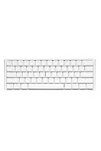 Ducky One 3 Mini Pure White Hotswap RGB Double Shot PBT Mechanical Keyboard - Cherry Blue - White