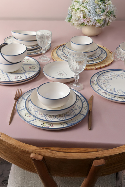 Keramika Floral Waves Yemek Takımı 24 Parça 6 Kişilik 22668-71