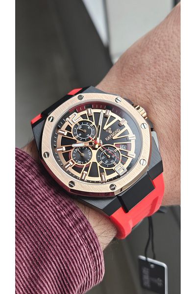Raymond Rym-83605 Silicone Cord Raymond Men's Wristwatch Stainless Steel Case - 2 Years Warranty