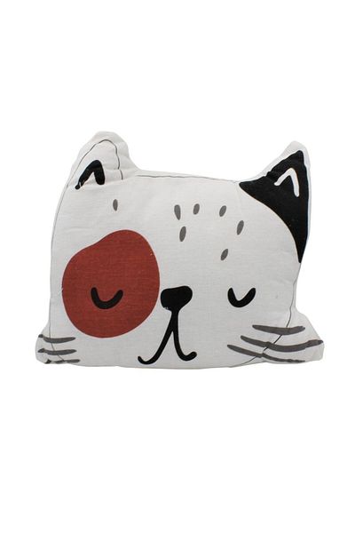 Koopman Children's pillow, white kitten shape, 35x40cm