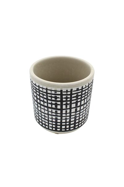 BM GİFT DESİGN Ghiveci ceramică 9x9 cm model linii perpendiculare