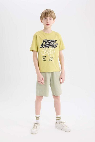 DeFacto New Season Boy's Crew Neck Printed Short Sleeve T-Shirt