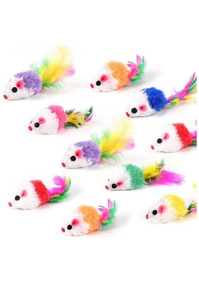 Glipet 10.5 cm 3 Piece Colorful Feathered Cat Toy