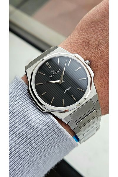 Raymond RYM-280273 ULTRA SLIM RAYMOND MEN'S WRISTWATCH - SAPPHIRE CRYSTAL AND 100% STAINLESS STEEL - 2 YEAR WARRANTY