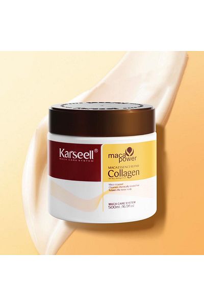 Karseell علاج الشعر بالكولاجين، إصلاح عميق، ترطيب، قناع شعر بالكولاجين بزيت الأرغان، خلاصة للشعر