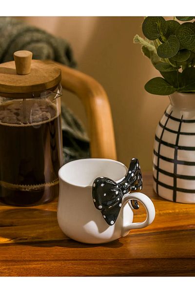 LC Waikiki Lcw Home Black Bow Detailed Porcelain Mug 430 ml