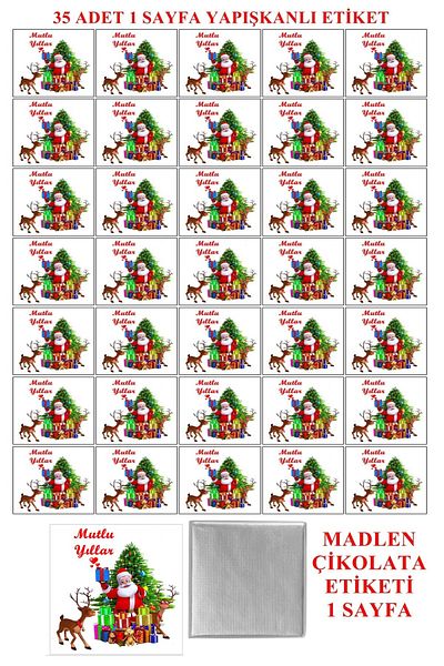 Pasta9 Christmas Madlen Chocolate Tag 1 Sheet A4 Photo Paper