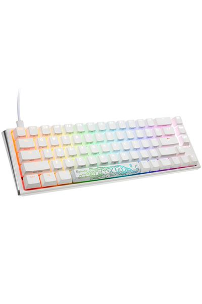 Ducky لوحة مفاتيح الألعاب Ducky One 3 الكلاسيكية Pure White SF RGB - بني كرزي - أبيض