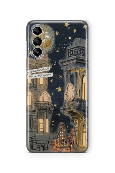 Multitronic غلاف شفاف مطبوع بتصميم مدينة الأشباح متوافق مع Samsung Galaxy A05s