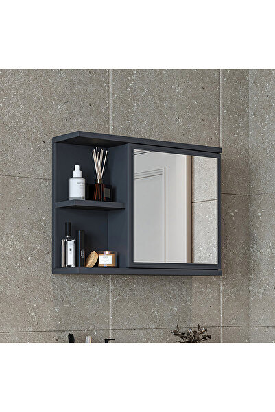 ROOMART Kulpsuz Tek Kapaklı Mat Suntalam 60 Cm Aynalı Banyo Üst Dolabı