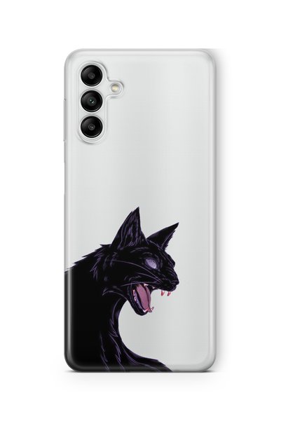Multitronic Samsung Galaxy S23 Fe Compatible Black Cat Design Printed Transpa...
