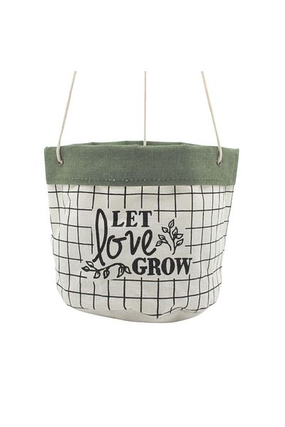 BM GİFT DESİGN Ghiveci Suspendat Textil Alb-verde 17 Cm