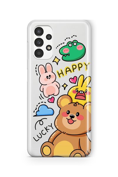 Multitronic Samsung Galaxy A32 Compatible Happy Animals Design Printed Transp...