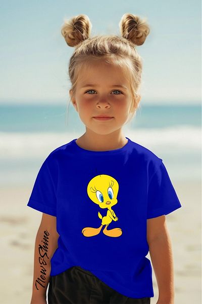 New Shine 1 tricou este un cadou pentru achiziții de 6 și peste în coș - Tricou supradimensionat pentru copii cu imprimeu Tweety