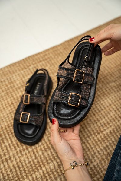 LAMİNTA Γυναικείες μπαλαρίνες Purly Leopard Double Buckle