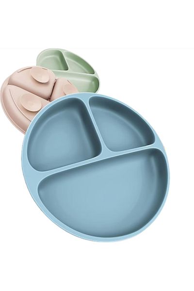 CEDA HOME Set 3 Farfurii pentru copii cu ventuza - 3 culori- 100% fara BPA - calitate premium