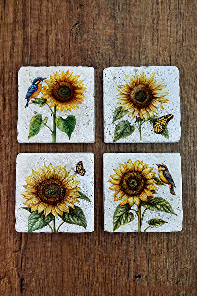 Begoloni Stone Decor قواعد أكواب من الحجر الطبيعي - قواعد أكواب حجرية على شكل...