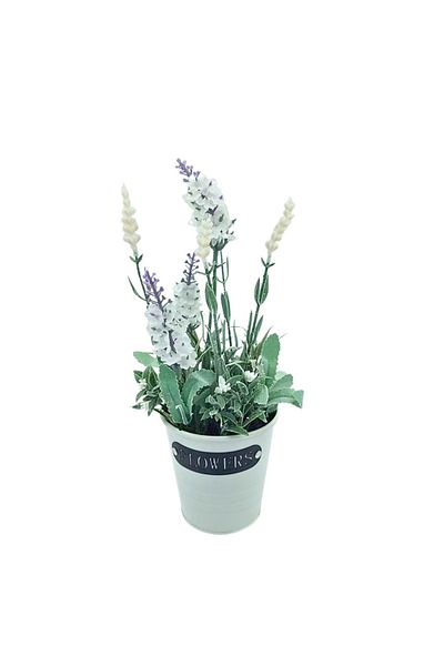 Koopman Plantă artificială în ghiveci, lavandă, dimensiuni 28x9 cm, culoare alb