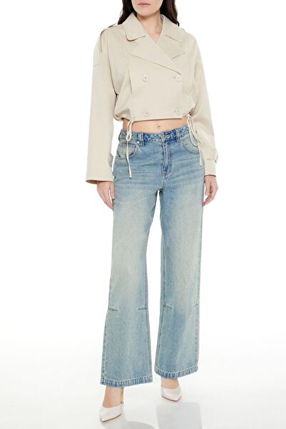 Forever 21 Çift Düğmeli Kısa Trençkot