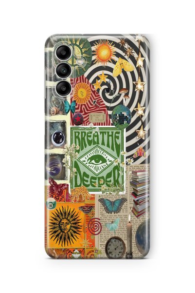 Multitronic Breathe Deeper Design Printed Transparent Case Compatible with Sa...