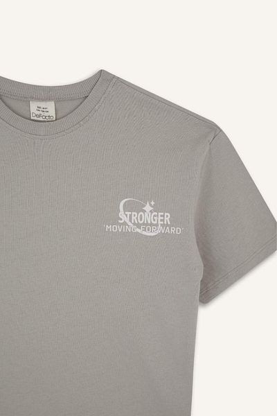 DeFacto Tricou cu mânecă scurtă cu imprimeu slogan pentru fete, sezon nou