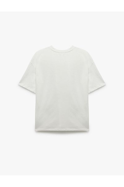 Koton Short Sleeve Crew Neck Cotton Teddy Bear Printed Oversize T-Shirt