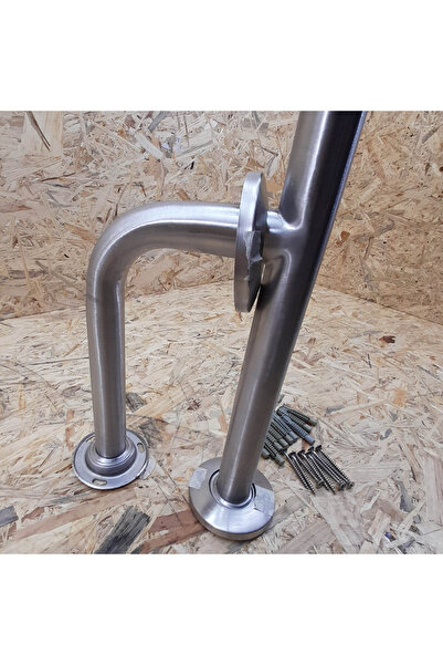 VitrA Bara De Sprijin Fixa Cu Picior De Sustinere, 90 Cm, Inox Cromat, Pentru Persoane Cu Dizabilitati