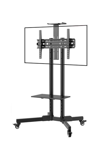 FlashHawk Mobile TV Stand with Laptop Shelf and Wheels for 32-65 Inch TVs, Height Adjustable Mobile TV