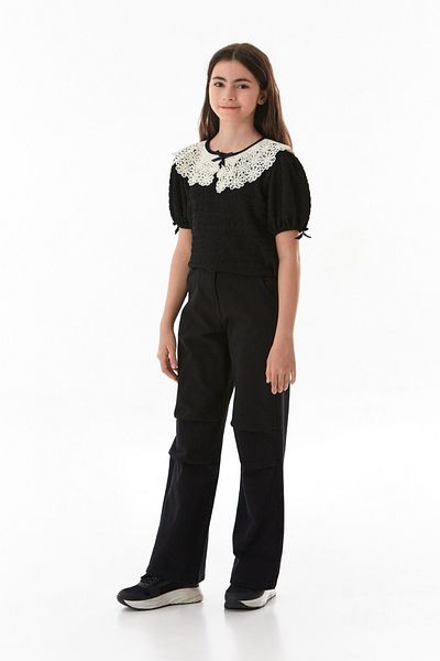Fulla Moda 100% Cotton Elastic Waist Girls' Palazzo Pants