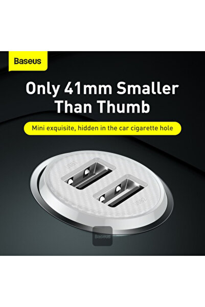 Baseus Baseus Grain Pro Car Charger (Dual USB 4.8A ) - White