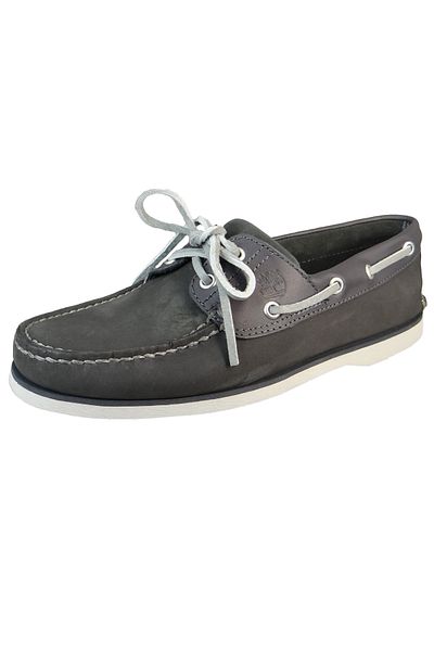 Timberland Herren Segel-/Bootsschuhe Halbschuhe Classic Boat TB0A5QWRW08 Grau Dark Grey Leder mit EVA & Orthol