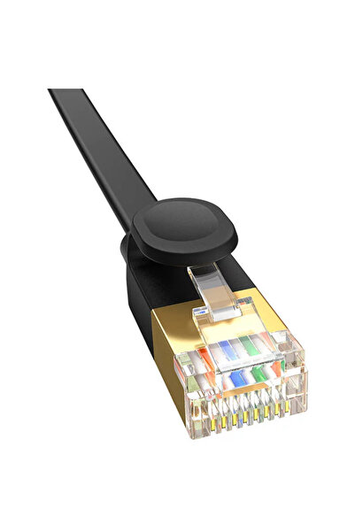 Baseus كابل إيثرنت مسطح عالي السرعة CAT7 10 جيجابايت - 3 أمتار - أسود عنقودي