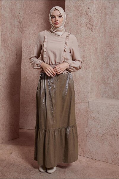 Alvina 60567 Model Shiny Fabric Skirt