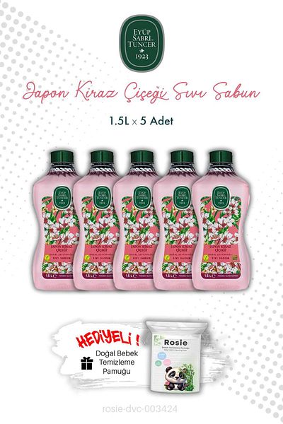 Eyüp Sabri Tuncer Japanese Cherry Blossom X5 1.5L Liquid Soap Eyüp Sabri Tuncer and Rosie
