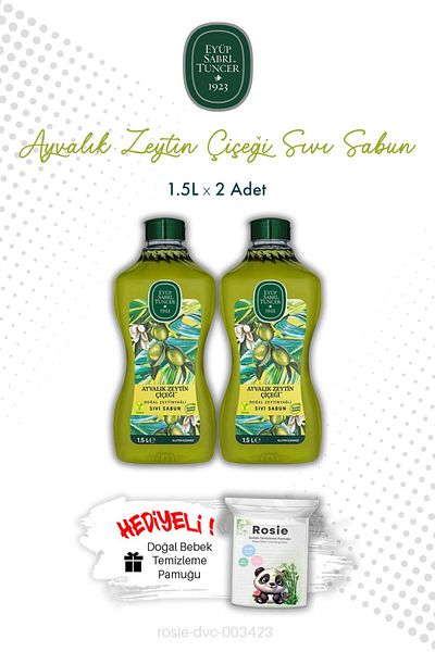 Eyüp Sabri Tuncer Ayvalık Olive Flower Eyüp Sabri Tuncer 1.5L Liquid Soap X2 and Rosie