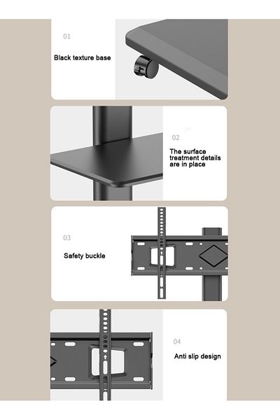 FlashHawk Mobile TV Stand with Wheels, 2 Tiers Shelves TV Mount for 32-70 Inch LCD LED Flat TV Screen
