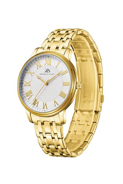 Kenneth Scott Men Analog White Dial Watch - K22029-GBGW