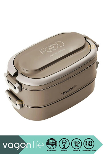 Vagonlife Bento 1140ml Lunchbox Yeni Koleksiyon 2 Katlı 4 Bölmeli Mini Kaseli...