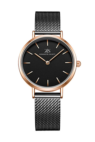 Kenneth Scott ساعة كينيث سكوت النسائية التناظرية بمينا أسود - K22519-KMBB