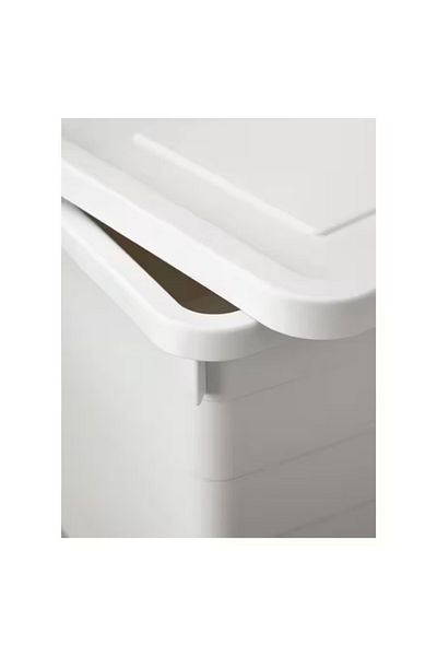 IKEA SOCKERBIT Box with Lid, White, 38x51x30 cm – Stackable & Durable Storage Solution