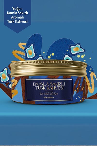 Mim and More Traditional Mastic Harmony Set-Damla Gum Flavored Turkish Coffee, Matcha Set of 2