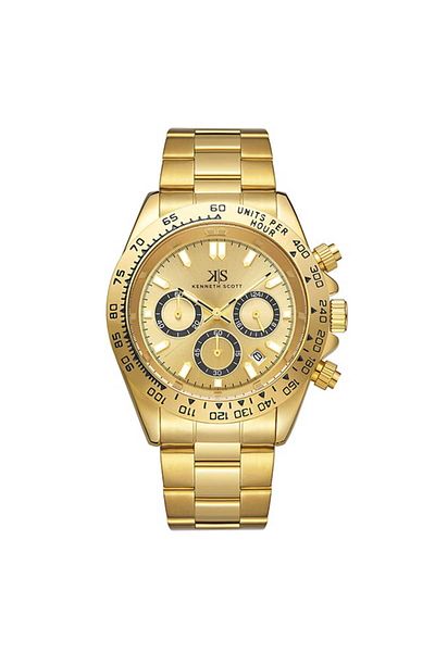Kenneth Scott Men Multi Function Champagne Dial Watch - K23123-GBGC